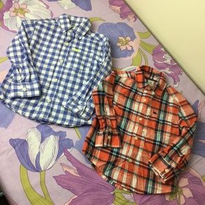 Like New Carter’s 2 Pc Toddler Boy Button Down Plaid Shirts 2T